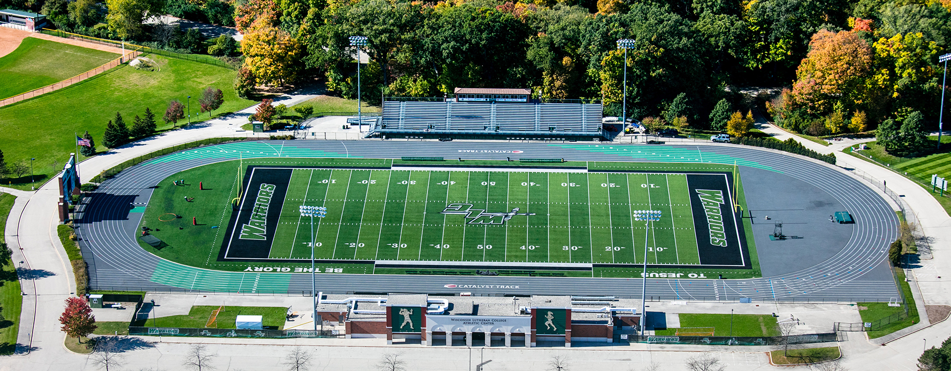 Aerial view of Raabe Stadium